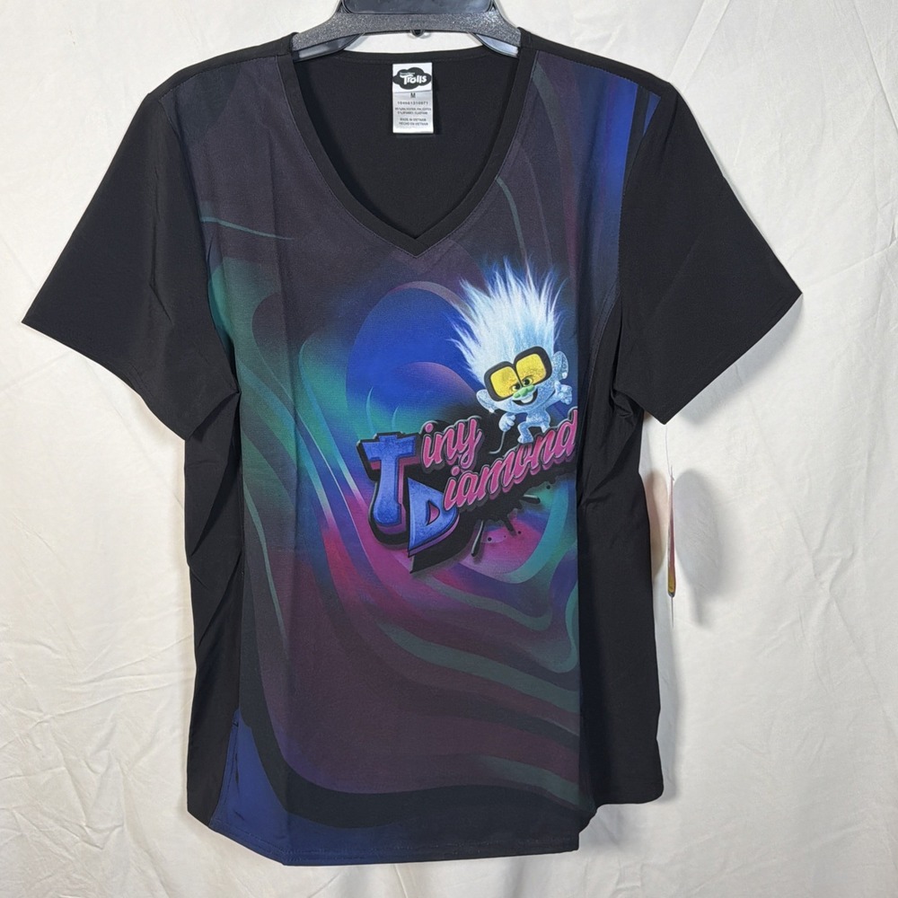 Tooniforms by Cherokee Trolls Tiny Diamond Scrub Top Size M NWT